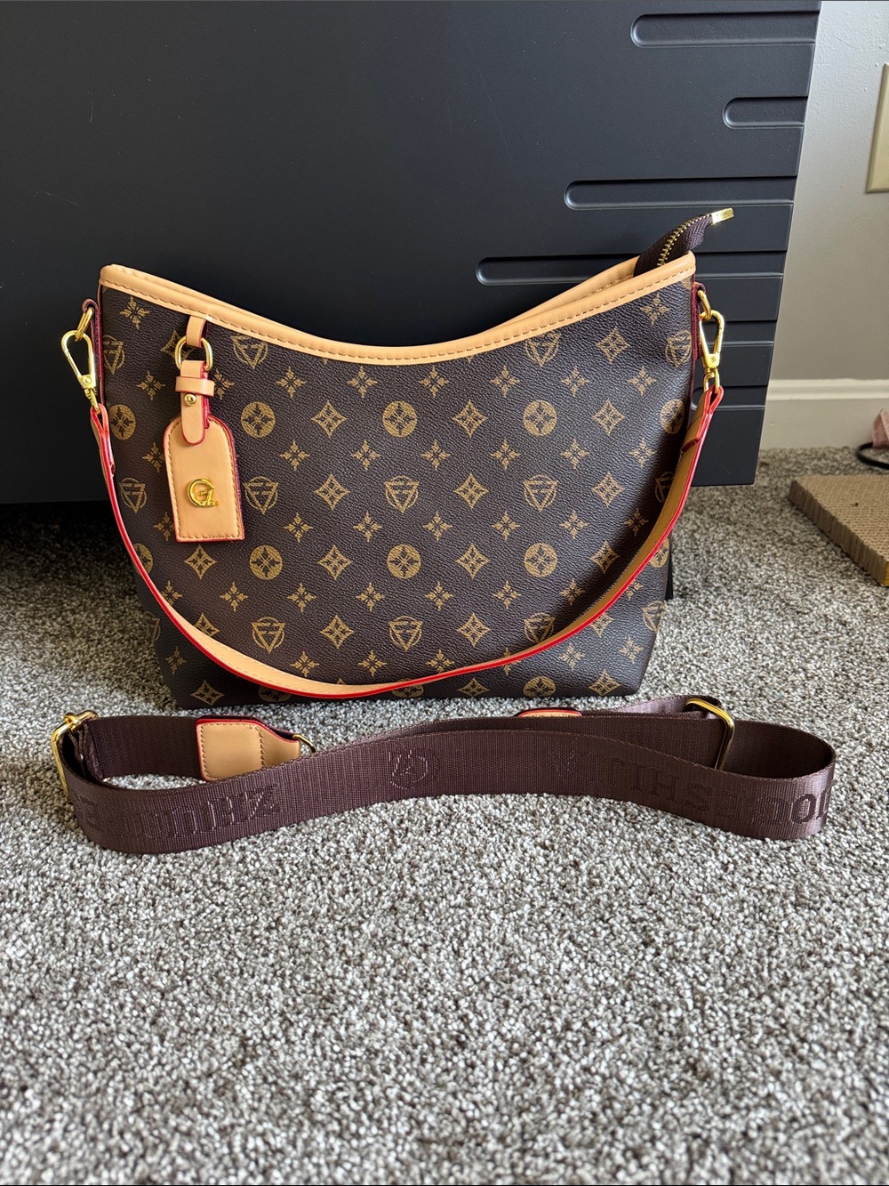 New large tote with 2 shoulder straps brown